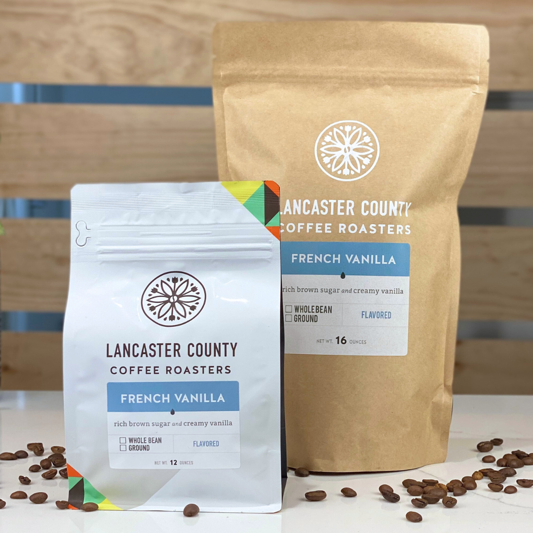 French Vanilla caramel and vanilla, caramel and vanilla flavored coffee beans - Lancaster County