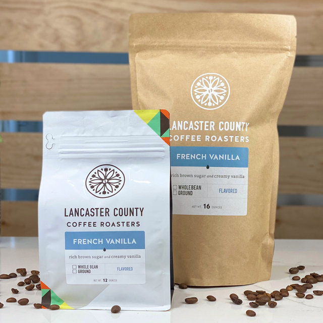 French Vanilla caramel and vanilla, caramel and vanilla flavored coffee beans - Lancaster County