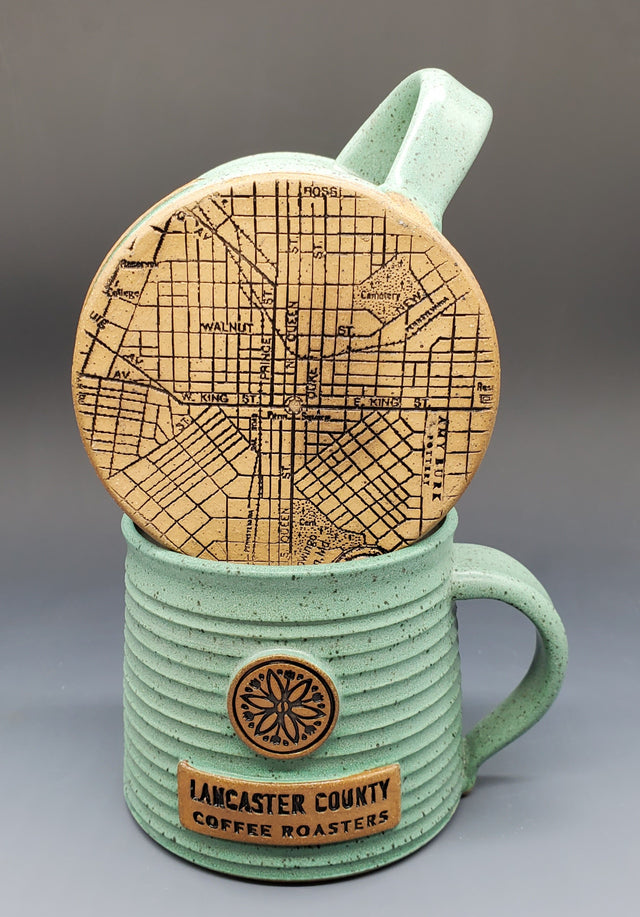 Green Lancaster County Coffee Mug Bottom Detail