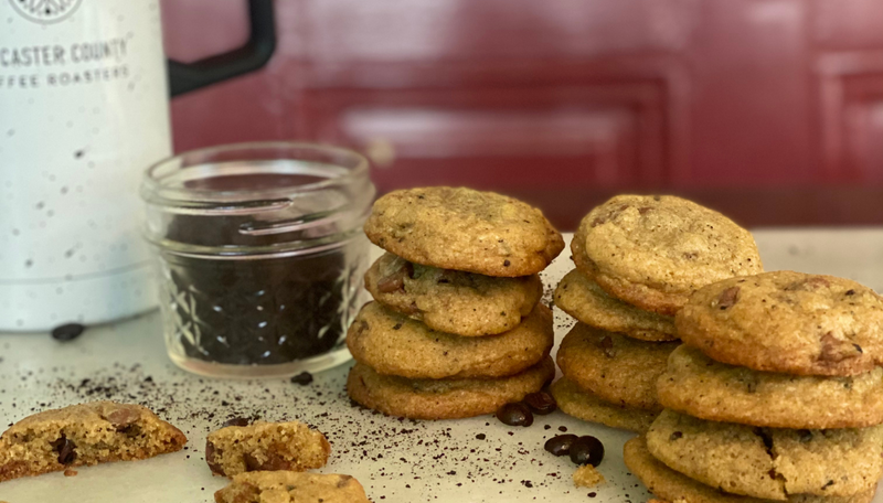 Chocolate Chip Cookies with Red Rose Espresso Powder