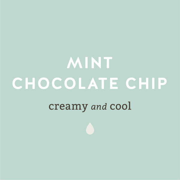 Mint Choocolate Chip creamy and cool label.