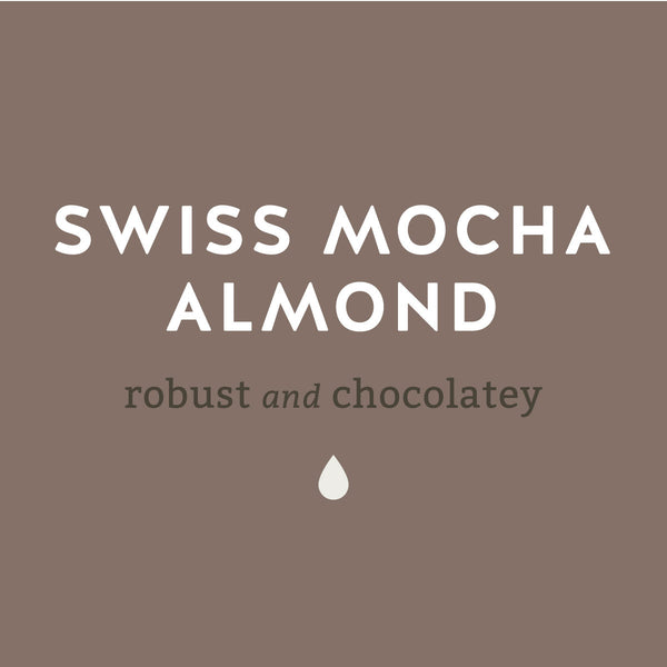 Swiss Mocha Almond robust and chocolatey label.